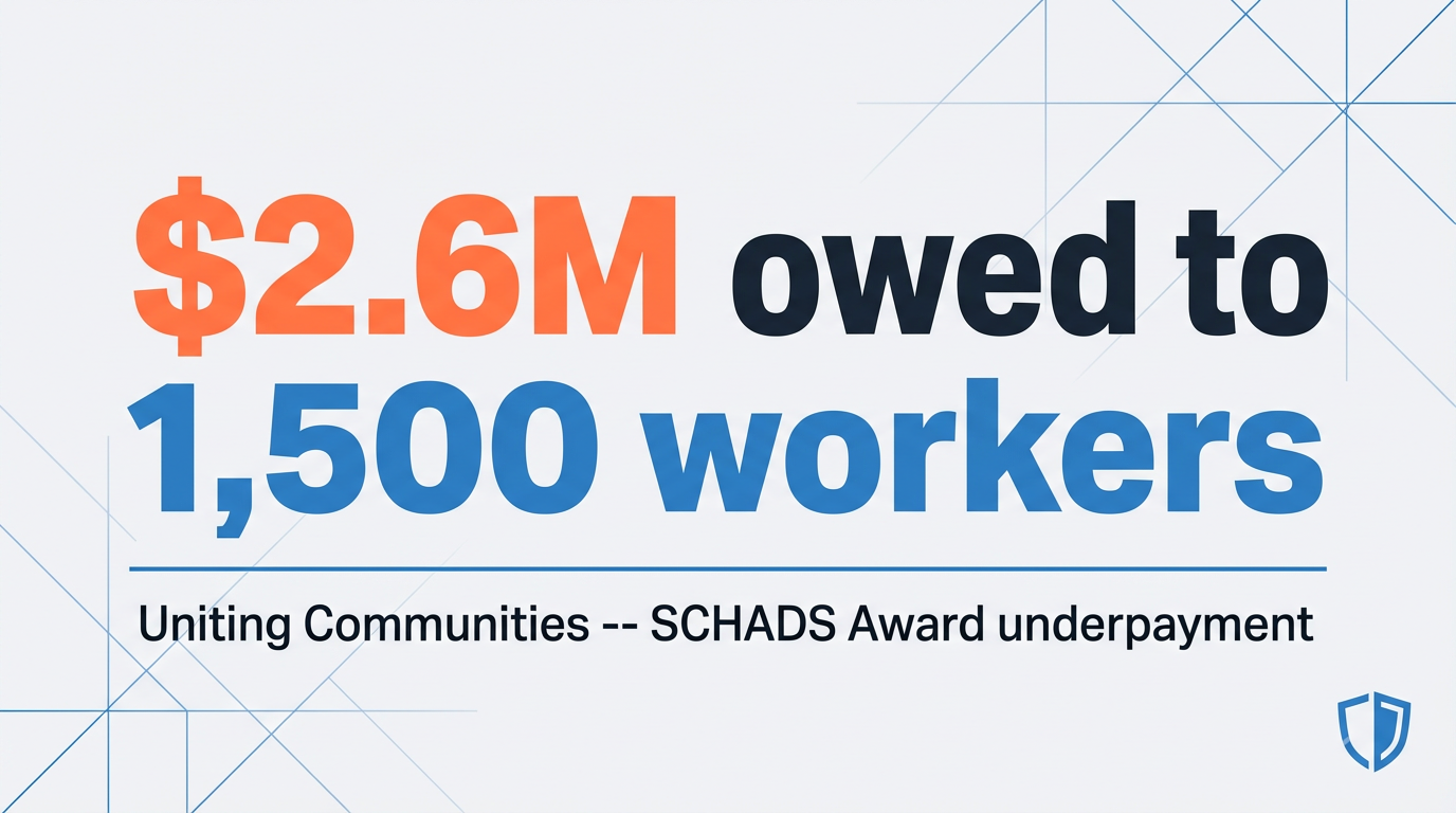 Charity Owes $2.6M to 1,500 Workers: SCHADS Award Pay Explained